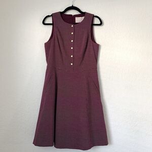 Gal Meets‎ Glam Dress Meg Women 8* Plum Wine Polka Dot Retro Career Office Trad